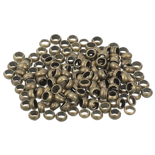 QUARKZMAN 500 Stück Runde Quetschperlen, 3mm Metallabstandhalter lose Perlen Metallklemmen Enden Winzige Stopper Perle für Armband Schmuckherstellung Handwerk DIY, Bronze von QUARKZMAN