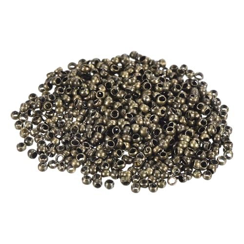 QUARKZMAN 500 Stück Runde Quetschperlen, Quetschperlen Verschluss 2 mm Messing Abstandhalter Lose Perlen Tube Crimp Perlen Abstandsperlen für Schmuckherstellung Basteln, Bronze QUARKZMAN 500 Stück Runde Quetschperlen, Quetschperlen Verschluss 2 mm Messing Abstandhalter Lose Perlen Tube Crimp Perlen Abstandsperlen für Schmuckherstellung Basteln, Bronze von QUARKZMAN