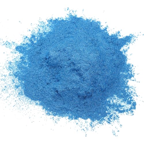 QUARKZMAN 50g/1.8oz Mica Pulver Natürliche Harz Epoxid Pigment Pulver für Gießharz, Autolack, DIY Kunst und Handwerk, Flash Blau von QUARKZMAN