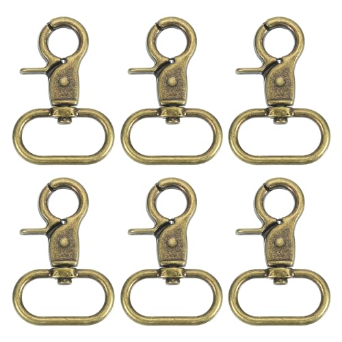 QUARKZMAN 6 Stück Schwenk Karabinerhaken, 25mm(1") Trigger Snap Schwerlast Metall Karabinerhaken Schlüsselanhänger Clips für Gurte Taschen Gürtel Lederhandwerk, Bronze von QUARKZMAN