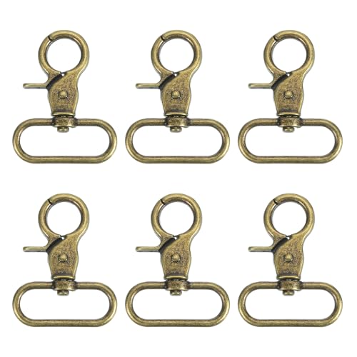 QUARKZMAN 6 Stück Schwenk Karabinerhaken, 32mm(1 1/4") Trigger Snap Schwerlast Metall Karabinerhaken Schlüsselanhänger Clips für Gurte Taschen Gürtel Lederhandwerk, Bronze von QUARKZMAN