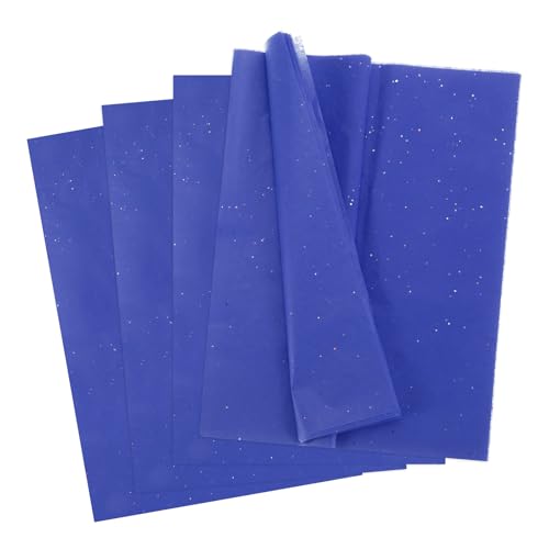 QUARKZMAN 60 Blätter Geschenkpapier, Glitzer Geschenkpapier für Geschenktüten 35 x 50 cm Glitzer Geschenkpapier für Geschenkverpackung, Basteln, Verpacken, Blau von QUARKZMAN