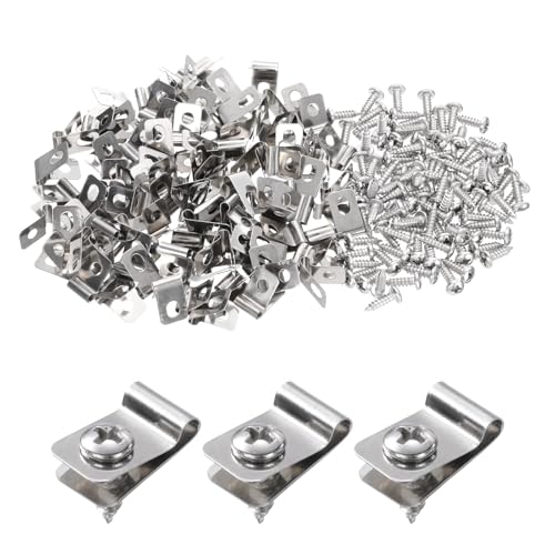 QUARKZMAN 60 Stück Drahtzaun Clips 0,12" Edelstahl Zaun Drahtklemmen Landwirtschaftliche Zaunmontage Clips mit 60 Stück Schrauben zur Befestigung von 12-16 Gauge Drähten von QUARKZMAN