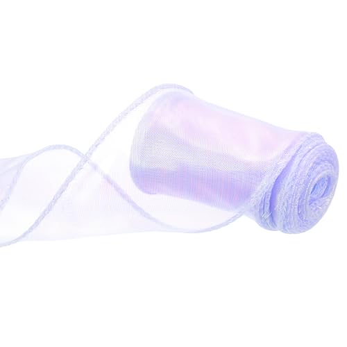 QUARKZMAN Schleifenband schimmernd durchscheinend 60 mm x 3 m schillerndes Organzaband glitzernde Chiffon-Bänder Chamäleon Regenbogenfarbe für Dekoration Geschenkverpackungen, Violett von QUARKZMAN