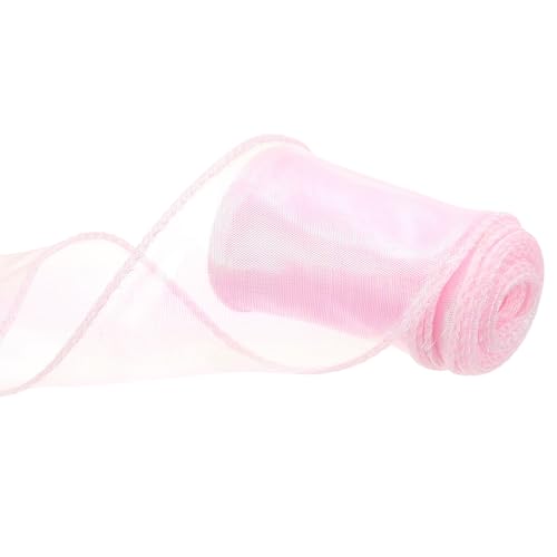 QUARKZMAN Schleifenband schimmernd durchscheinend 60 mm x 3 m schillerndes Organzaband glitzernde Chiffon-Bänder Chamäleon Regenbogenfarbe für Dekoration Geschenkverpackungen, Rosa von QUARKZMAN