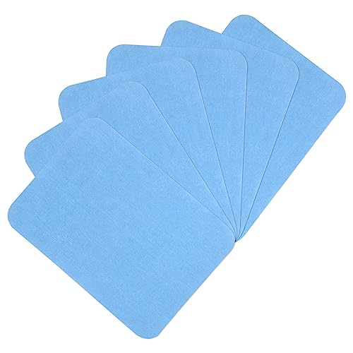 QUARKZMAN 6Stk Aufbügelbare Aufnäher für Kleidung Reparatur 3"x4-1/4" Stoff Patch Baumwolle Dekoration für Kleider Hosen Tasche Himmel Blau von QUARKZMAN