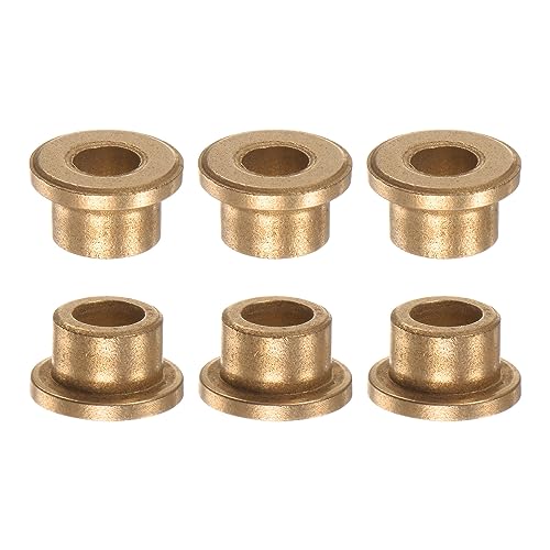 QUARKZMAN 6Stk Flansch Lager Hülse 6mm Bohrung 10mm AD 8mm Länge 2mm Flansch Dicke Bronze Buchse Selbstschmierende Gleitbuchsen Hülse für Industrieanlagen von QUARKZMAN