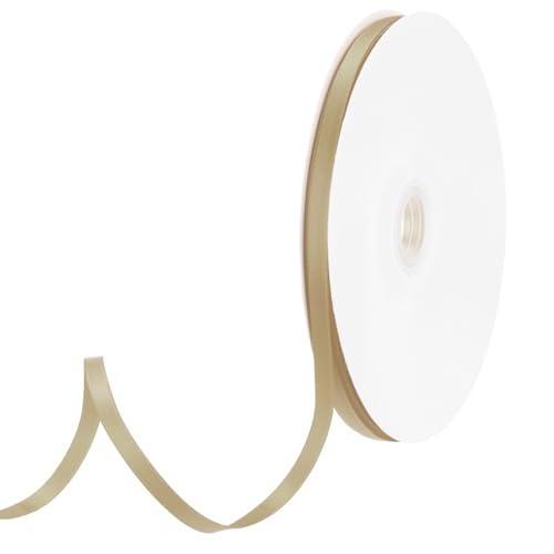 QUARKZMAN 6mm 65 Yard(59m)/165ft Geschenkband Satinband Grosgrain Dünnes Solides Seidenband für Hochzeit Valentinstag Weihnachten Geschenkverpackung Kuchenbox Schleifen Gold von QUARKZMAN