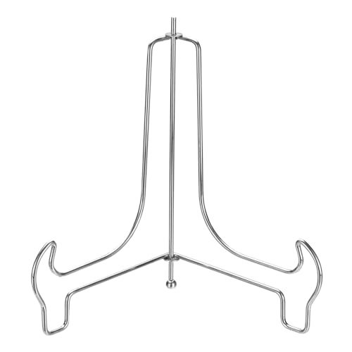 QUARKZMAN 8-Zoll-Tellerständer zur Anzeige, Eisen-Dekorative Tellerhalter Faltbarer Display-Ständer Staffelei für Buch Platte Foto Bilderrahmen Tischkunst, Goldton von QUARKZMAN
