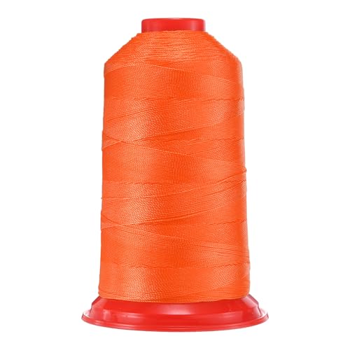 QUARKZMAN 962 Yards Bonded Nylon Nähgarn Größe 630D/3 Nähen-Schweres Duty Nylon Polstergarn Outdoor-Garn für Leder Jeans und Webhandwerk Maschine DIY Neon Orange von QUARKZMAN