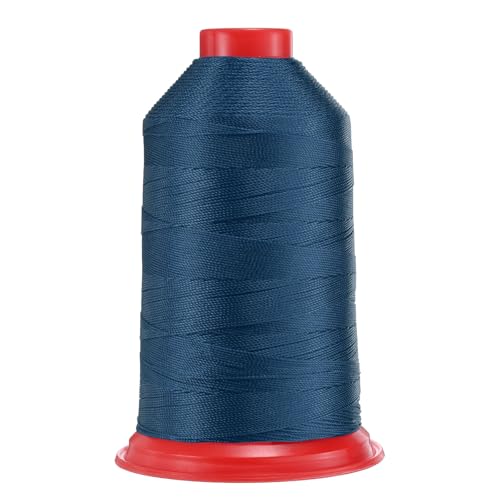 QUARKZMAN 962 Yards Verbundenes Nylon-Nähgarn Größe 630D/3 Nähen-Schwerer Nylon-Polsterfaden Outdoor-Faden für Leder Jeans und Webhandwerk Maschine DIY Marineblau von QUARKZMAN