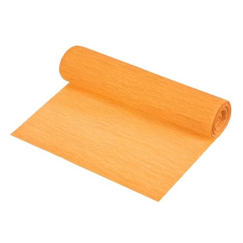 QUARKZMAN Crepe Papier Rollen Crepe Papier Dekoration 8,3 Fuß lang 5,9 Zoll breit für Hochzeitszeremonie Verschiedene Festivals Dekoration, Orange Gelb von QUARKZMAN