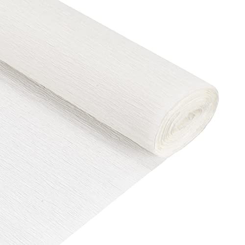 QUARKZMAN Crepe Papier Rollenn 7,5 Fuß lang 20 Zoll breit für verschiedene große hängende Party Hintergrund DIY Dekorationen, DIY Zubehör, weißes Pack mit 2 von QUARKZMAN