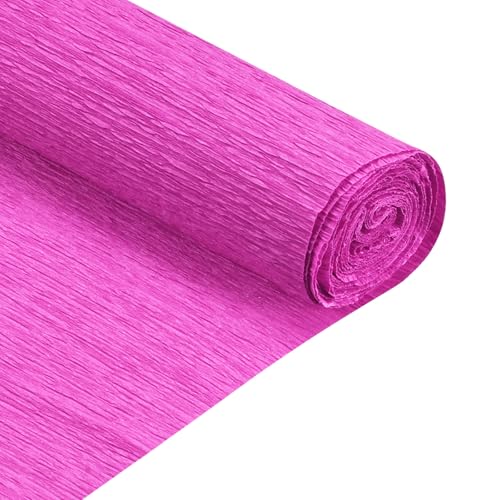 QUARKZMAN Crepe Papier Rollenn 8 Fuß lang 20 Zoll breit für verschiedene große hängende Party Hintergrund DIY Dekoration, DIY Zubehör, Hot Pink Packung mit 2 von QUARKZMAN