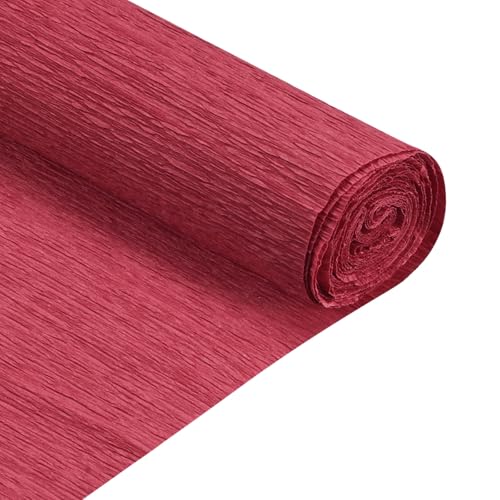 QUARKZMAN Crepe Papier Rollenn 8 ft lang 20 Zoll breit für verschiedene große hängende Party Hintergrund DIY Dekoration, DIY Zubehör, Dunkelrot Packung mit 2 von QUARKZMAN