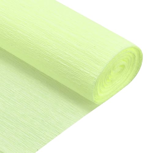 QUARKZMAN Crepe Papier Rollenn 8 ft lang 20 Zoll breit für verschiedene große hängende Party Hintergrund DIY Dekoration, DIY Zubehör, Hellgrün Packung mit 2 von QUARKZMAN