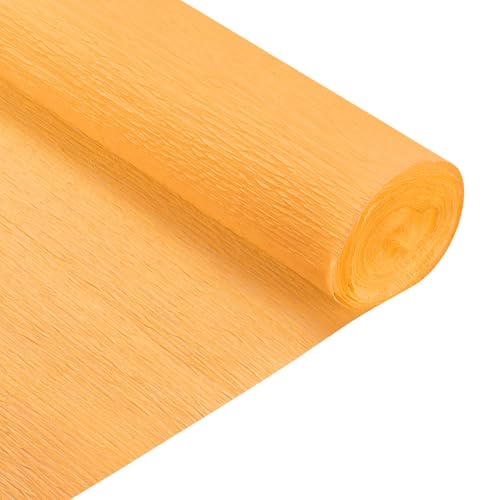 QUARKZMAN Crepe Papier Rollenn 8 ft lang 20 Zoll breit für verschiedene große hängende Party Hintergrund DIY Dekoration, DIY Zubehör, Orange Gelb Packung mit 2 von QUARKZMAN