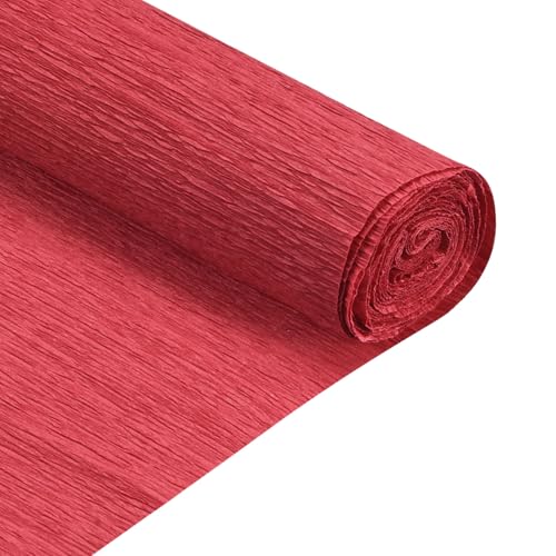 QUARKZMAN Crepe Papier Rollenn 8 ft lang 20 Zoll breit für verschiedene große hängende Party Hintergrund DIY Dekoration, DIY Zubehör, leuchtendes Rot Packung mit 2 von QUARKZMAN