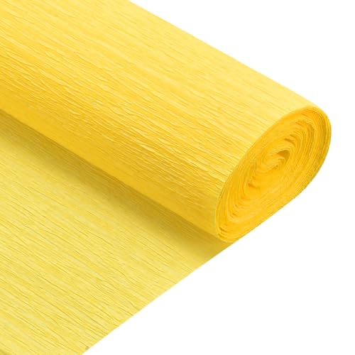 QUARKZMAN Crepe Papier Rolls 8 ft Long 20 Inch Wide for Various Large Hanging Party Backdrop DIY Dekoration, DIY Supplies, Apricot Yellow Pack of 2 von QUARKZMAN