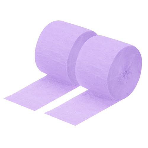 QUARKZMAN Crepe Papier Streamer Crepe Papier Dekoration 82ft Lang 1.8 Zoll Breit für Geburtstagsfeier Hochzeit Erntedankfest Weihnachtsdekorationen DIY, Hell Lila Packung mit 2 von QUARKZMAN