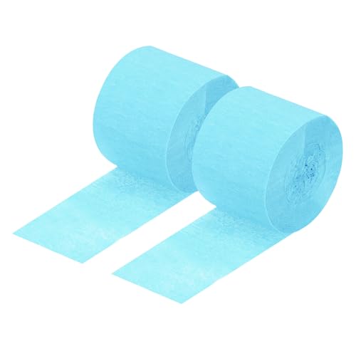 QUARKZMAN Crepe Papier Streamer Crepe Papier Dekoration 82ft Lang 1.8 Zoll Breit für Geburtstagsfeier Hochzeit Erntedankfest Weihnachtsdekorationen DIY, Hellblau Packung mit 2 von QUARKZMAN