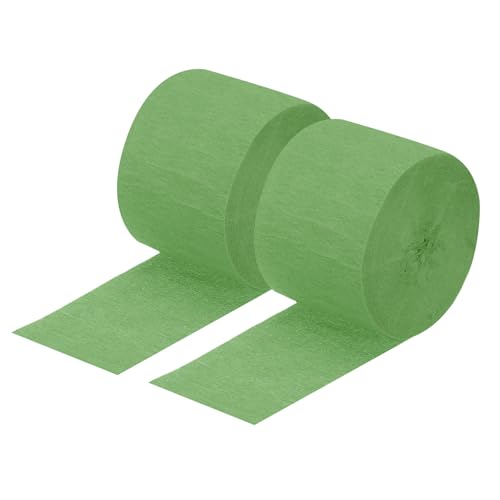 QUARKZMAN Crepe Papier Streamer Crepe Papier Dekoration 82ft Lang 1.8 Zoll Breit für Geburtstagsfeier Hochzeit Erntedankfest Weihnachtsdekorationen DIY, Limettengrün Packung mit 2 von QUARKZMAN