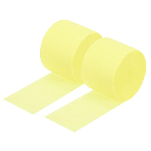 QUARKZMAN Crepe Papier Streamer Crepe Papier Dekoration 82ft Lang 1.8 Zoll Breit für Geburtstagsfeier Hochzeit Thanksgiving Weihnachtsdekorationen DIY, Dunkelgelb Packung mit 2 von QUARKZMAN