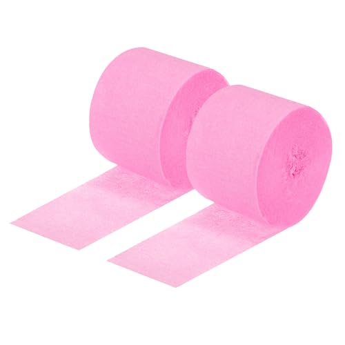 QUARKZMAN Crepe Papier Streamer Crepe Papier Dekoration 82ft Lang 1.8 Zoll Breit für Geburtstagsfeier Hochzeit Thanksgiving Weihnachtsdekorationen DIY, Hot Pink Packung mit 2 von QUARKZMAN