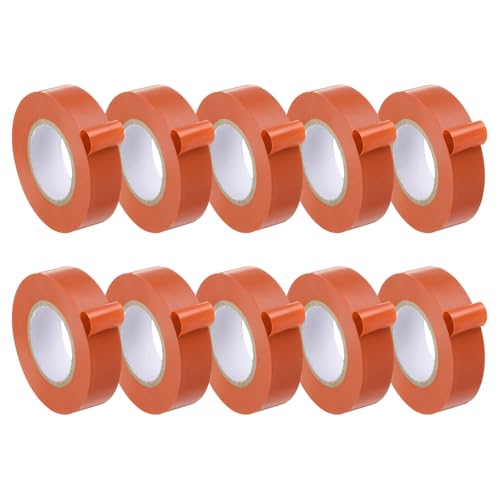 QUARKZMAN Elektrikerband, 3/4" x 66 ft Wasserdichtes Starkes Klebeband aus Gummi PVC Flammhemmendes Isolierband, Verwendung bei nicht mehr als 600V, Orange, 10 Stück von QUARKZMAN