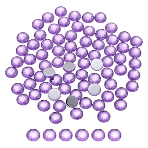 QUARKZMAN Flache runde Acryl-Strasssteine, 8mm SS40 Traubenlila Flache Rückseite Kristall-Strasssteine für Basteln Kleidung Schuhe DIY Dekoration Geschenke 100 Stück von QUARKZMAN