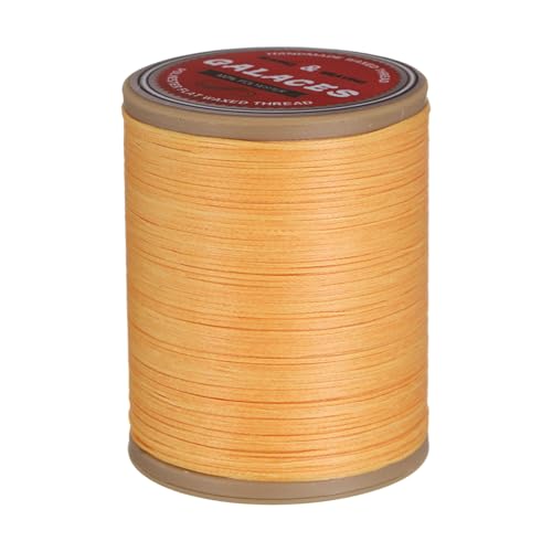 QUARKZMAN Flaches Leder-Nähgewachstes Faden, 190m / 208 Yards Polyester Wachs-Schnur, 100D Wachs-Nähgarn für Lederhandwerk, Buchbinden, geflochtene Armbänder, Orange von QUARKZMAN