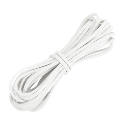 QUARKZMAN Flaches Lederband, 5,5 Yard 3mm Lederstreifen Schnürsenkel für DIY Handwerk, Herstellung von Armbändern, Geldbörsenriemen, Reinweiß QUARKZMAN Flaches Lederband, 5,5 Yard 3mm Lederstreifen Schnürsenkel für DIY Handwerk, Herstellung von Armbändern, Geldbörsenriemen, Reinweiß von QUARKZMAN