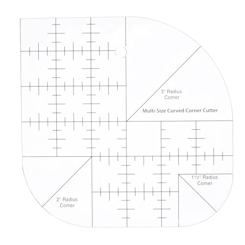 QUARKZMAN Freies Bewegen Quilten Vorlage Acryl Nähen Lineal Vorlagen Gebogener Eckenschneider Quiltlineal 153 x 155mm von QUARKZMAN