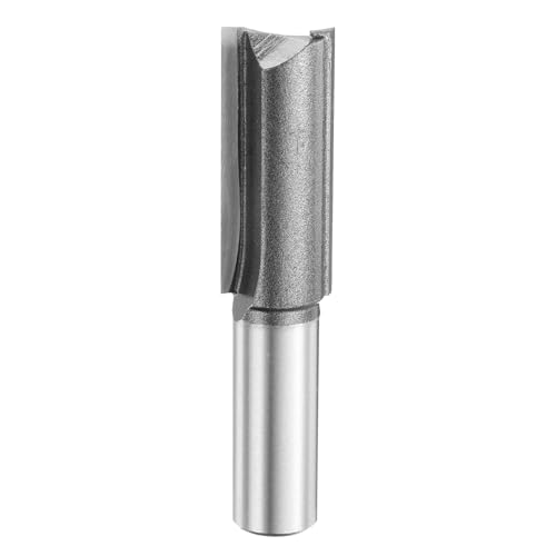 QUARKZMAN Gerader Fräser-Bit 1/2" Schaft 5/8" Schneiddurchmesser, 2 Schneiden 1,57" Schneidlänge YG6 Hartmetallfräser mit PTFE-Hitzewiderstandsbeschichtung, Holzbearbeitungs-Nutfräser von QUARKZMAN