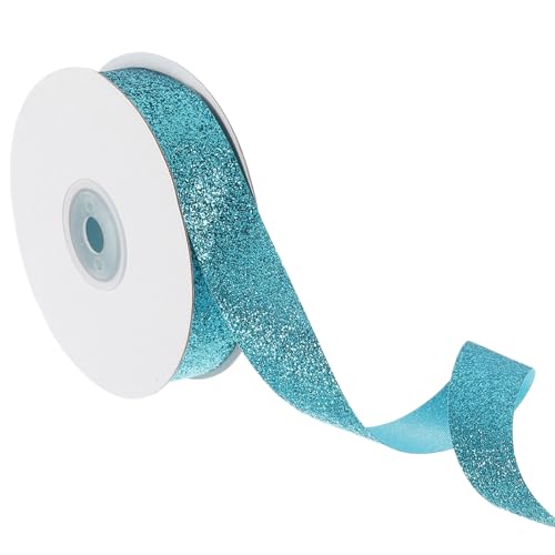 QUARKZMAN Glanzband, 25 Yards x 7/8" Türkis Polyester Metallic Glitzerband Geschenkband für Weihnachtsfeier Hochzeit Dekoration DIY Basteln von QUARKZMAN