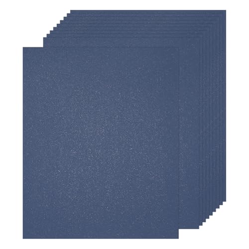 QUARKZMAN Glimmer Kartonpapier, 29,7 x 21 cm Gem Blue Glimmer Papierbögen, Metall Kartonpapier für Kunstbedarf, Papierbasteln, DIY Basteln von QUARKZMAN