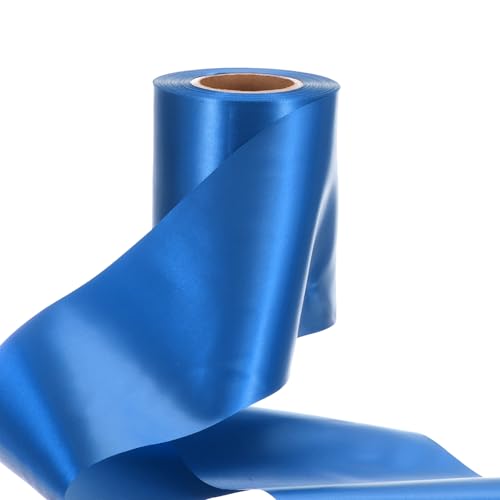 QUARKZMAN Himmelblaues Satinband 4 Zoll x 25 Yards Polyester Einfarbiges Geschenkband für Blumenstrauß, Geschenkverpackung, Basteln, Haarbänder, Hochzeitsfeierkarten-Dekoration von QUARKZMAN