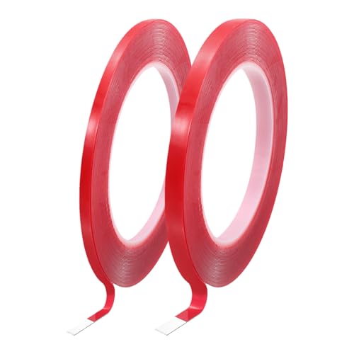 QUARKZMAN Hitzebeständiges Klebeband, 10 Meter 0,08 0,12 Zoll Hochtemperaturbeständiges Acryl-Doppelseitiges Klebeband 0,5 mm dick Rot für elektrische Reparaturen von QUARKZMAN