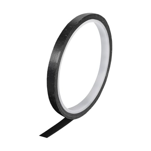 QUARKZMAN Hochtemperaturband 10mm PTFE-beschichtetes Gewebeklebeband hitzebeständiges Band für Vakuumversiegelungen Klebeband 10m/33ft Schwarz 0,13mm Dicke von QUARKZMAN