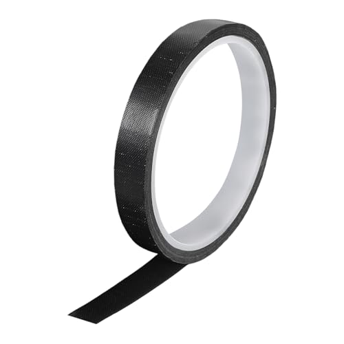 QUARKZMAN Hochtemperaturband 15mm PTFE-beschichtetes Gewebeklebeband hitzebeständiges Band für Vakuumversiegelungen Klebeband 10m/33ft Schwarz 0,13mm Dicke von QUARKZMAN