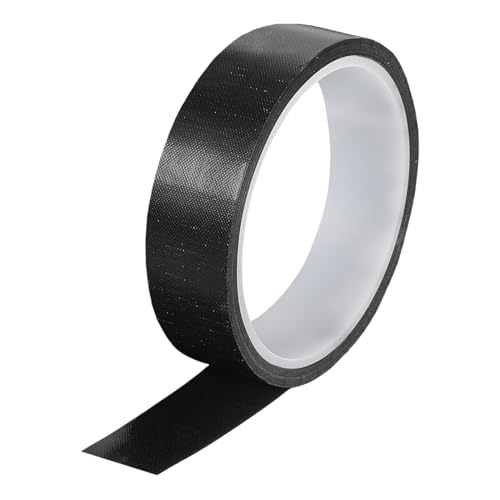 QUARKZMAN Hochtemperaturband 25mm PTFE-beschichtetes Gewebeklebeband hitzebeständiges Band für Vakuumversiegelungen Klebeband 10m/33ft Schwarz 0,18mm Dicke von QUARKZMAN