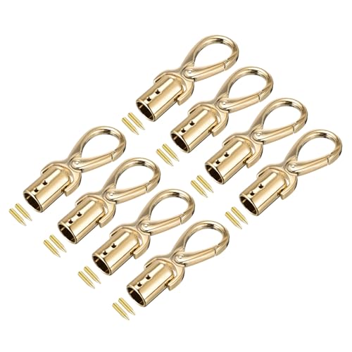 QUARKZMAN Kordel Endkappe 8Stk 12mm/0.47" Endkappe Trommel Perlen Endstücke Schnur mit Schrauben Suche für Tassel Schmuck Herstellung Tasche Riemen Basteln Gold von QUARKZMAN