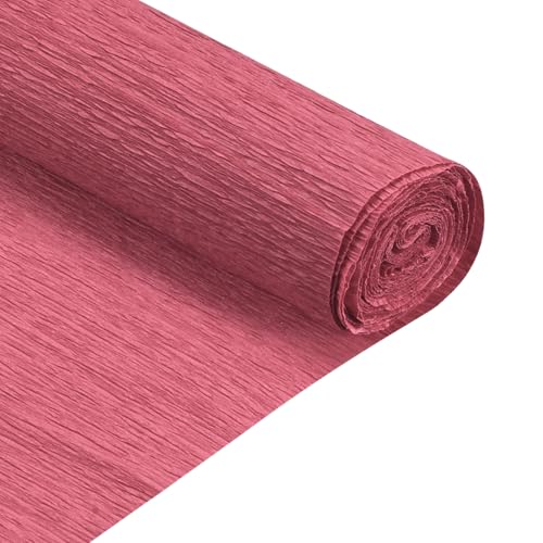 QUARKZMAN Krepppapier 50 x 210 cm Kräuselpapier Pastell Crepe Paper Seidenpapier Floristenkrepp Crepe-Papier zum Basteln Dekoration Geschenk Verpackung Blumen, Dunkelrot von QUARKZMAN