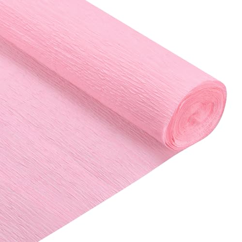 QUARKZMAN Krepppapier 50 x 210 cm Kräuselpapier Pastell Crepe Paper Seidenpapier Floristenkrepp Crepe-Papier zum Basteln Dekoration Geschenk Verpackung Blumen, Rosa von QUARKZMAN