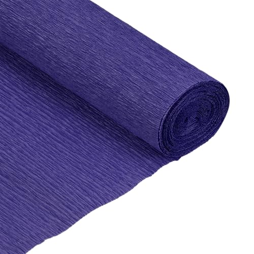 QUARKZMAN Krepppapier 50 x 210 cm Kräuselpapier Pastell Crepe Paper Seidenpapier Floristenkrepp Crepe-Papier zum Basteln Dekoration Geschenk Verpackung Blumen, Tiefes Blau von QUARKZMAN