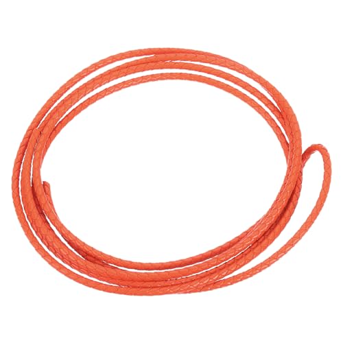 QUARKZMAN Lederband, 2,2 Meter, 4 mm Durchmesser, geflochtener Streifen für Geldbörse, Handtasche, Schnürsenkel, DIY-Basteln, Armbandherstellung, Orange von QUARKZMAN