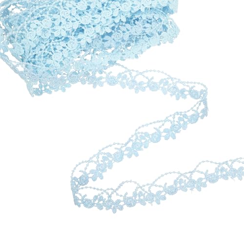 QUARKZMAN Leichtes Blumen-Spitzenband in Hellblau, 0,8" x 5 Yards Polyester besticktes Häkel-Spitzenband Stoff zum Nähen, Hochzeitsdekorationen, Stirnbänder, DIY-Bastelarbeiten QUARKZMAN Leichtes Blumen-Spitzenband in Hellblau, 0,8" x 5 Yards Polyester besticktes Häkel-Spitzenband Stoff zum Nähen, Hochzeitsdekorationen, Stirnbänder, DIY-Bastelarbeiten von QUARKZMAN
