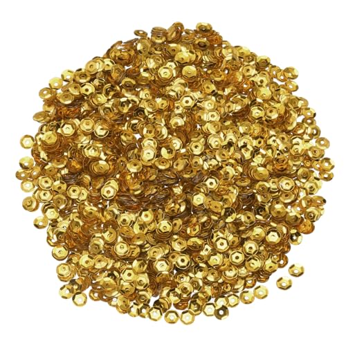 QUARKZMAN Lose Pailletten 4MM Silber Rückseite Pailletten 3000 Stück Becher Pailletten Stickerei Pailletten für Schmuckherstellung Basteln Nähen, Tiefgold QUARKZMAN Lose Pailletten 4MM Silber Rückseite Pailletten 3000 Stück Becher Pailletten Stickerei Pailletten für Schmuckherstellung Basteln Nähen, Tiefgold von QUARKZMAN