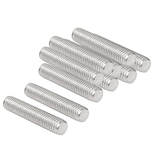 QUARKZMAN M10 x 50mm 1.5mm Steigung Vollgewindestangen x 10 Stück 304 Edelstahl Außengewindestange für Bolzen und Klemmen und Aufhänger und U-Bolzen Silber von QUARKZMAN