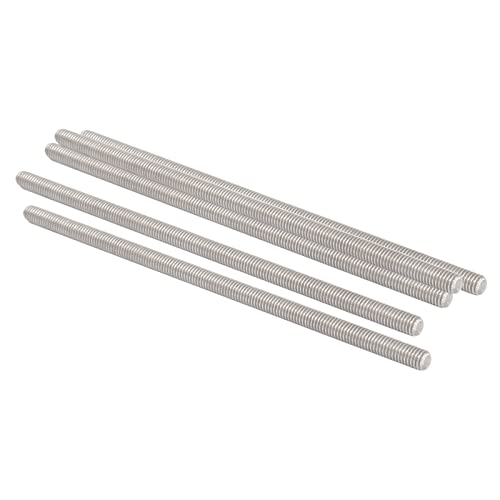 QUARKZMAN M5 x 140mm 0.8mm Steigung Vollgewindestangen x 5 Stück 304 Edelstahl Außengewindestange für Bolzen und Klemmen und Aufhänger und U-Bolzen Silber von QUARKZMAN